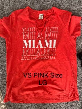 PINK Victoria's Secret Red 'MIAMI' Graphic Tee